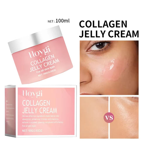 Collagen Jelly Cream Niacinamide Tightening Soothing Moisturizing Anti-Aging Firmness Hydration Skincare 100Ml Face Gel