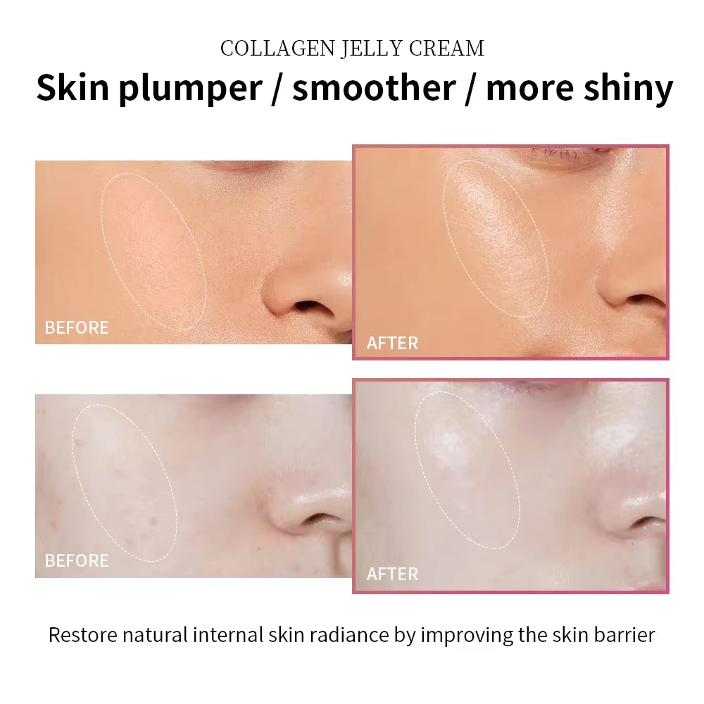 Collagen Jelly Cream Niacinamide Tightening Soothing Moisturizing Anti-Aging Firmness Hydration Skincare 100Ml Face Gel